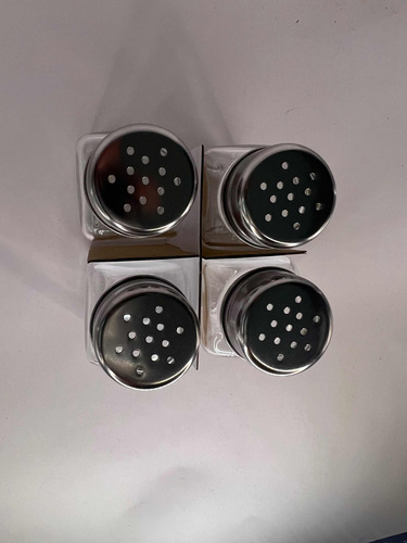 4 Saleros De Cristal 9.5 Cm De Alto X 4 Cm De Ancho Color Agua