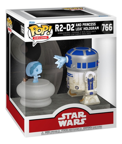 Boneco Funko Pop! Deluxe Star Wars - R2-d2 Com Leia