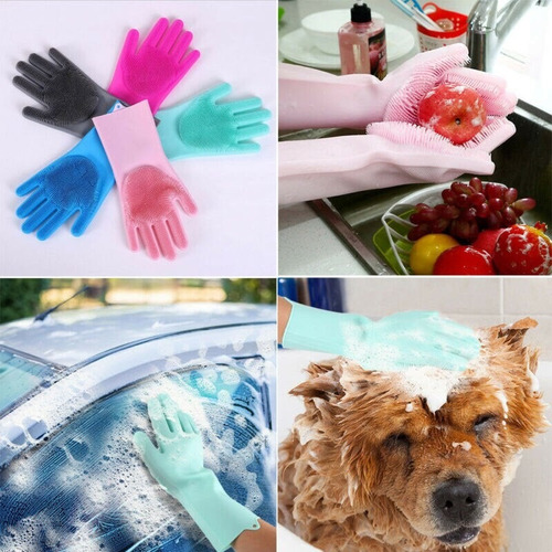 Guantes Premium Silicona Lava Plato Detergente Cocina Baño Surtidos