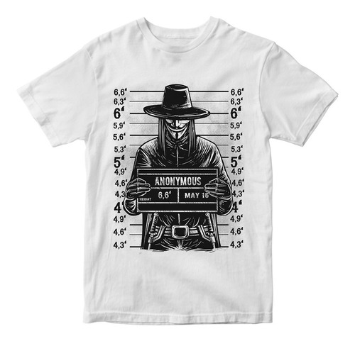 Camiseta Anonymous Mugshot Camisa Blusa Geek 