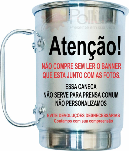 Canecas Alumínio 400ml Resinadas Sublimação - Kit 15 Canecas