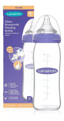 Lansinoh Biberón De Cristal Con Tetina Naturalwave 240 mL