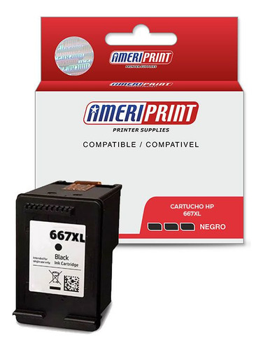 Cartucho Compatible Hp 667xl Negro 2375 2775 2776 Ameriprint