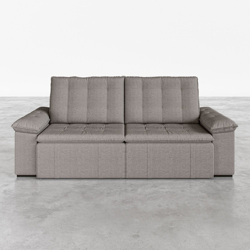 Sofá Cama Retrátil E Reclinável 4 Lugares 240cm Linho Com