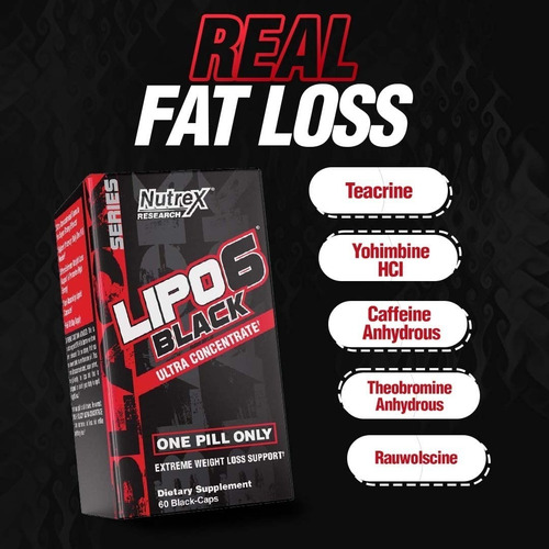Termogenico Lipo 6 Black Ultra Concentrado 60 Caps Quemador