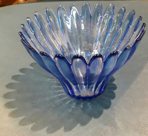 Bowl Cuenco Compotera Cristal Azul 12 Cm Diametro 8 Cm Alto