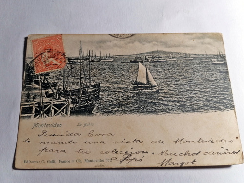 Antigua Postal Bahia Puerto Montevideo 1905