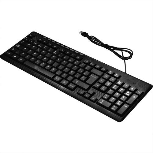 Teclado Para Pc Multimedia Usb Color del teclado Negro