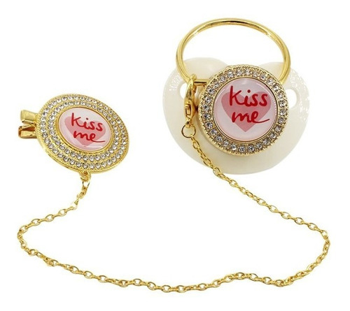 Chupete Brillante Kiss Me Con Broche Para La Ropa