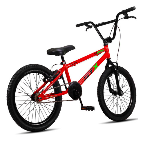 Bicicleta Bmx Cross Aro 20 Stx Freios V-brake Cor Vermelho-verde Tamanho Do Quadro Único