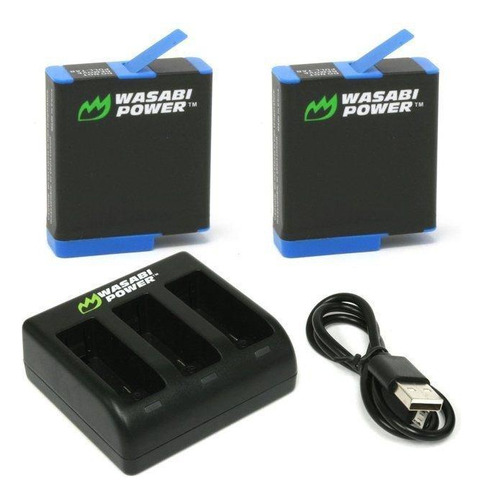 Wasabi Power Carregador Triplo Para Gopro + 2x Baterias