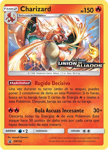 Cartas Pokemon Xy Charizard Pre Release Sm158 Español 6x