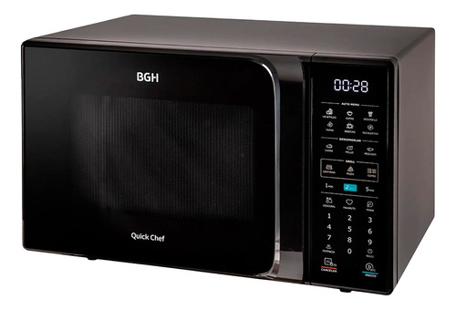 Microondas Bgh Eco Digital 28 Lts Grill 900w Negro