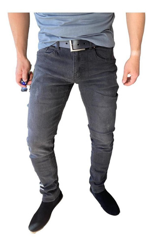 Jeans Pantalón Slim Fit Gris Oscuro