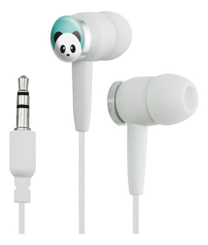 Panda On Teal - Auriculares In-ear, Color Blanco