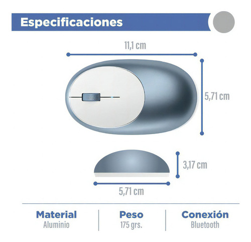 Mouse Inalámbrico Bluetooth Satechi M1 Azul