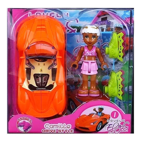  Muñeca Elyes Fashion Auto Deportivo Patines Roller Lovely 