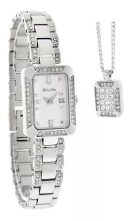 Reloj Bulova 96x118 Crystal Collar Dama Agente Oficial