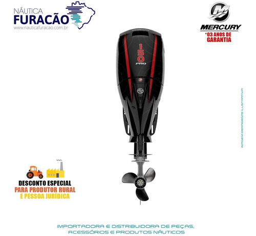 Motor De Popa Mercury 4 Tempos 150hp L 3.0l Efi Pro Xs