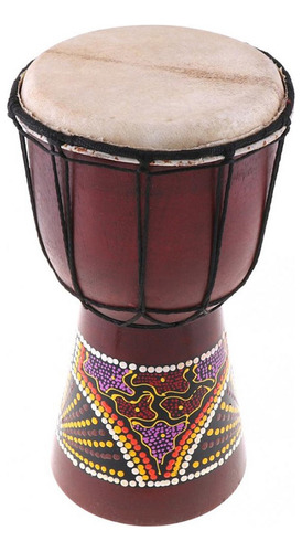 Tambor Africano Tallado A Mano, 6 Pulgadas, Tradicional