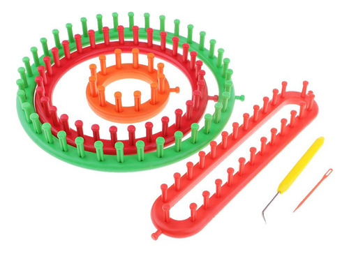 Juego De 4 Telares De Tejer Largos Redondos De Plástico Para