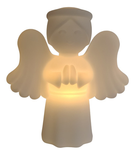 Lámpara De Mesa Ángel De La Guarda Blanco Luces Veladora