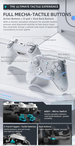 Controle Sem Fio Machenike G5 Pro Rgb Hall Effect Preto