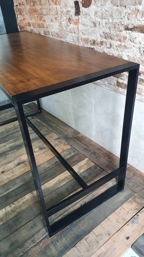 Imagen 4 de 6 de Barra Desayunador Industrial Hierro Madera 60/20 Isla 120x60