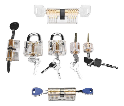 Candado Acrílico Transparente, 7 Unidades, Cerradura Multiti