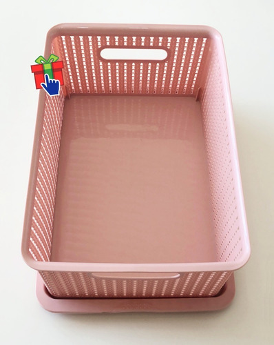 Imagen 4 de 6 de Set X 2 Organizador Ropa Placard Canasta Apilable Tapa 12l