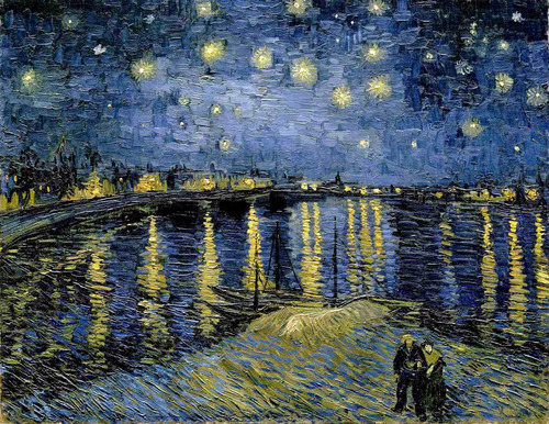 Lienzo Tela Noche Estrellada Sobre Ródano Vincent Van Gogh