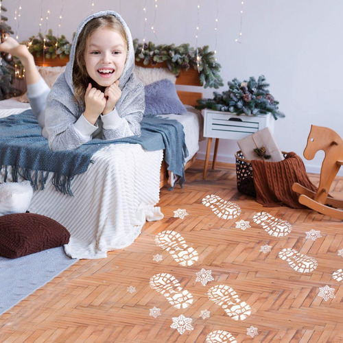 Estênceis De Natal Para Pintar Pegadas De Papai Noel No Chão