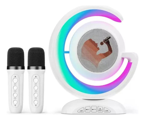 Mini Parlante Con Micrófonos Para Karaoke Portátil Con Luz