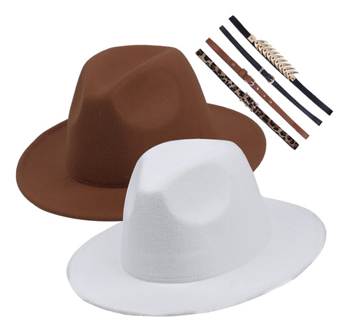 Sombrero De Lana Ancho Para Mujer Estilo Fedora