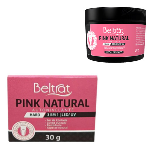 Gel Hard 30g Pink Natural 3 Em 1 - Beltrat Autonivelante