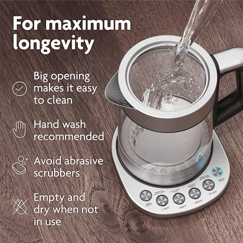 Hervidor Eléctrico Vianté Con Infusor De Té Para Té De Hojas