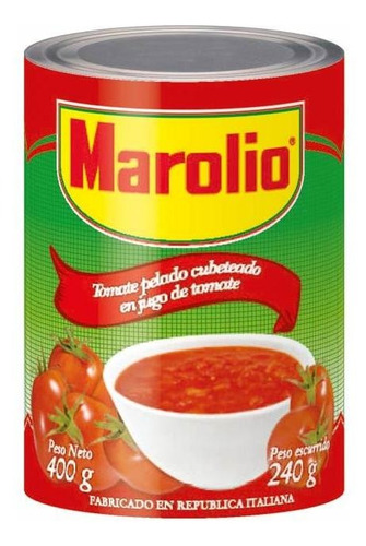 Pack X 12 Unid. Tomate  Cubeteado 400 Gr Marolio Tomates