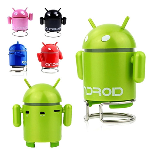 Imagen 1 de 5 de Mini Altavoz Android Robot 4 Mini Sd Pendrive Mp3 W9