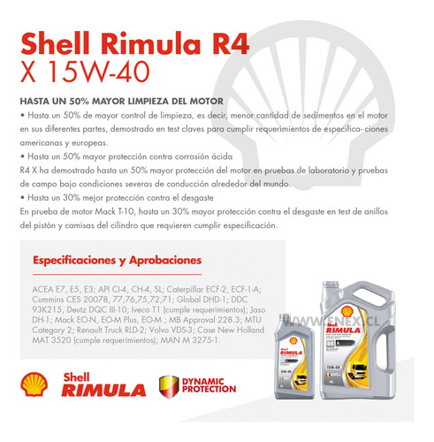 Imagen 4 de 4 de 5 Lt Aceite Shell Rimula R4 X 15w40