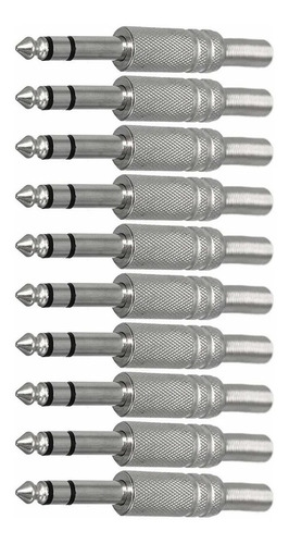 Imagen 5 de 6 de Plug 1/4 Pulgadas Estéreo Metálico P Armar Cables De Audio