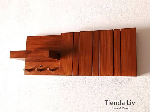 Imagen 5 de 10 de Perchero De Pared Madera Rebatible Moderno Nordico