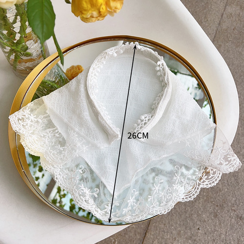 Diadema Retro Con Forma De Triángulo Y Encaje Floral Para Mu