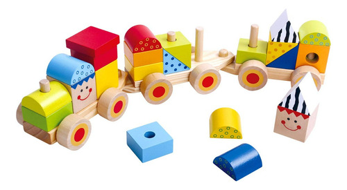 Tren De Madera Didactico Juego De Arrastre