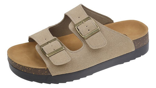 Sandalias De Corcho Playa De Verano Con Hebilla Ajustable