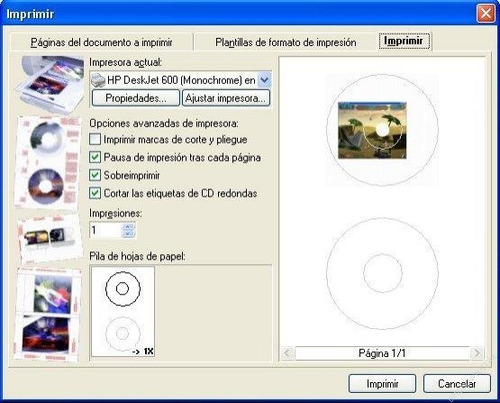 Imagen 6 de 6 de 50 Etiquetas Para Cd / Dvd + Software Para Toda Impresora