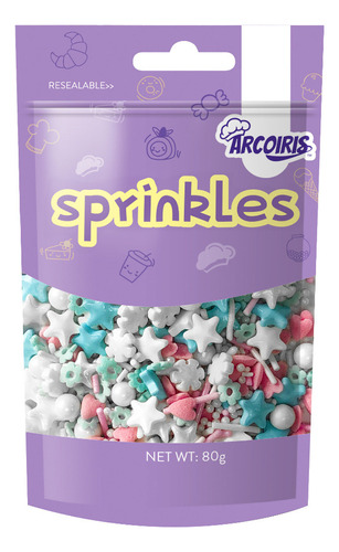 Sprinkles Estrellas Y Copos De Nieve Navideños 80g Navidad