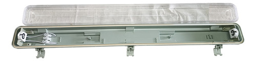 Liston Plafón Estanco Simple 1x9w 60cm Para 1 Tubo Led Gris