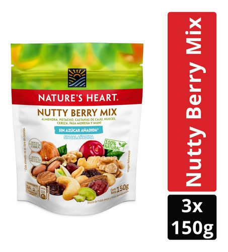 Snack Nature's Heart® Nutty Berry Mix 150g  X3 Unidades