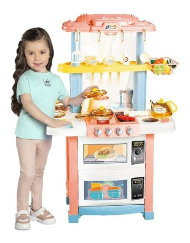 Cozinha Completa Infantil Diversos Acessórios Som Luz 83cm Cor Colorida