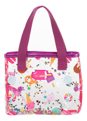 Bolsa De Mano Cloe Girls Para Niña Color Magenta Diseño de la tela